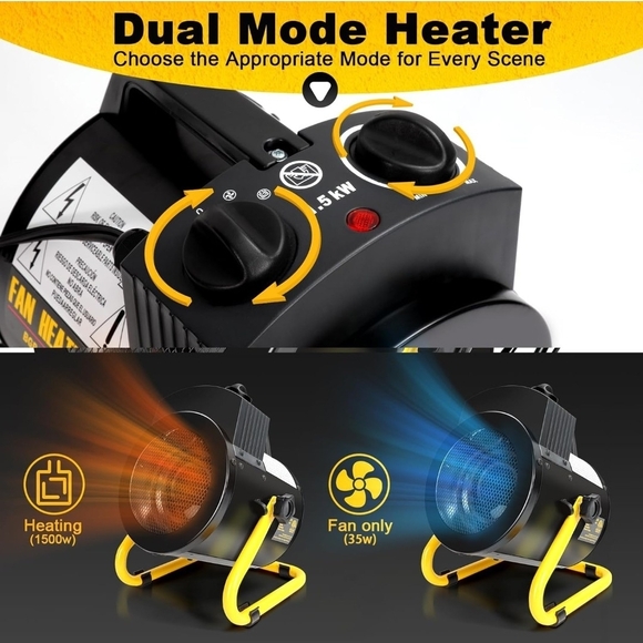 Black and Yellow Fan Heater - Picture 5 of 6